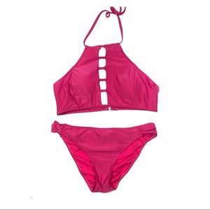 YMI Bright Pink Two Piece Bathing Swim Suit XL